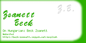 zsanett beck business card